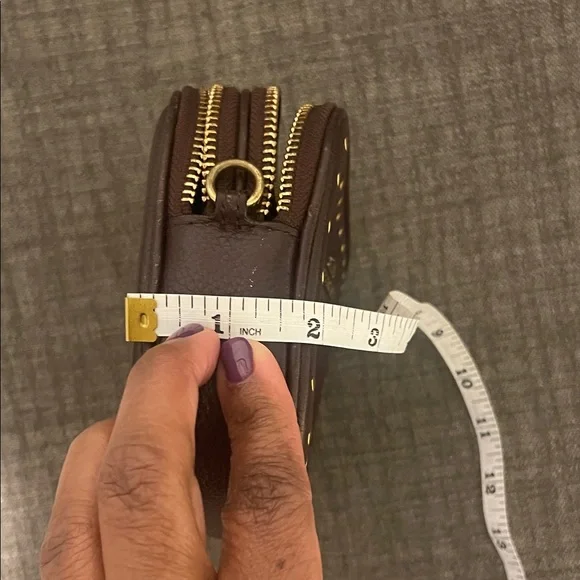 Coach Maple(dark brown) Sadie Pebbled Leather Crossbody with Gold Rivets - Picture 16 of 16